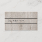 Moderne Elegante Houten Grijze Lijnen Interieuront Visitekaartje (Voorkant)