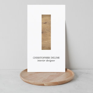 Moderne Elegante Houten Streep Interieur Ontwerper Visitekaartje