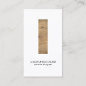 Moderne Elegante Houten Streep Interieur Ontwerper Visitekaartje (Voorkant)