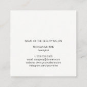 Moderne Elegante Houten Zwarte Schaar Haar Stylist Vierkante Visitekaartje (Achterkant)