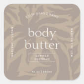 Moderne Elegante Huidverzorging Body Butter Produc Vierkante Sticker (Voorkant)