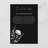 Moderne Elegante Huwelijk Zwart-witte Bloem Informatiekaartje (Achterkant)
