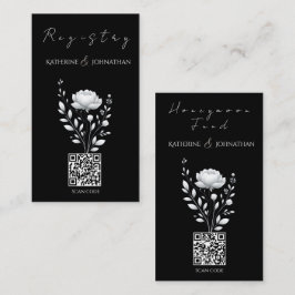 Moderne Elegante Huwelijk Zwart-witte Bloem Visitekaartje