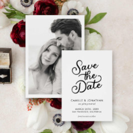 Moderne Elegante Huwelijksfoto Bewaar de Datum Save The Date