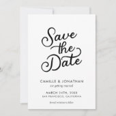 Moderne Elegante Huwelijksfoto Bewaar de Datum Save The Date (Voorkant)