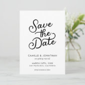 Moderne Elegante Huwelijksfoto Bewaar de Datum Save The Date (Staand voorkant)