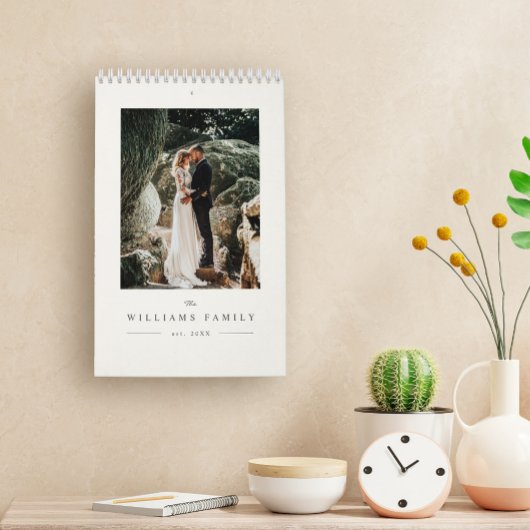Moderne Elegante Huwelijksfoto van Jonggehuwden Kalender