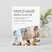 Moderne Elegante Huwelijksfoto Zwart-wit Save The Date (Staand voorkant)