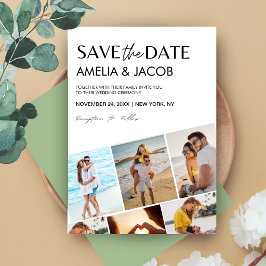 Moderne Elegante Huwelijksfoto Zwart-wit Save The Date
