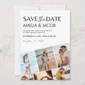 Moderne Elegante Huwelijksfoto Zwart-wit Save The Date (Voorkant)