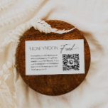 Moderne Elegante Huwelijksreis Fonds QR Code Informatiekaartje<br><div class="desc">Een moderne en elegante Honeymoon Fund QR Code behuizing kaart. Alle tekst kan eenvoudig worden gepersonaliseerd met uw bericht- en betalingsgegevens (Zelle,  PayPal en Venmo) en uw QR-code. Overeenkomende items in onze winkel Cava Party Design</div>