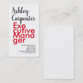 Moderne elegante, indrukwekkende rode witte profes visitekaartje (Voorkant / Achterkant)