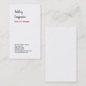 Moderne elegante, indrukwekkende rode witte profes visitekaartje (Voorkant / Achterkant)