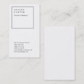 Moderne elegante indrukwekkende witte professional visitekaartje (Voorkant / Achterkant)