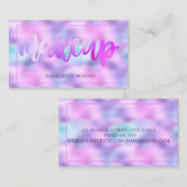 Moderne, elegante, irdescent Holographic Makeup Visitekaartje (Voorkant / Achterkant)