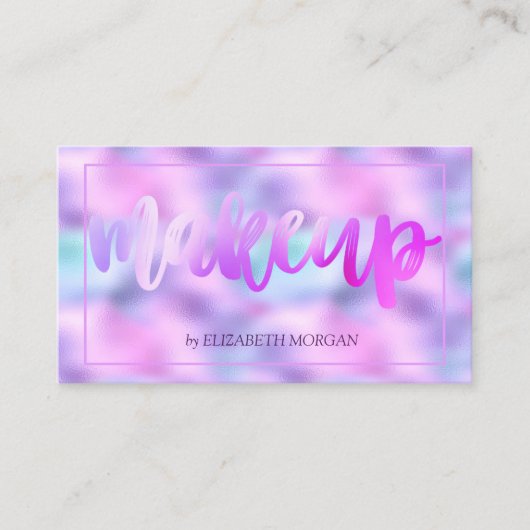 Moderne, elegante, irdescent Holographic Makeup Visitekaartje (Voorkant)