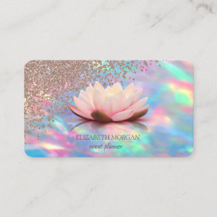 Moderne Elegante Iriserende Opal Diamanten Lotus Visitekaartje