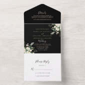 Moderne Elegante Ivoor Bloemen Huwelijk All In One Uitnodiging (Binnen)