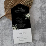 Moderne Elegante Ivoor Bloemen Huwelijk All In One Uitnodiging<br><div class="desc">Deze moderne elegante ivoren bloemenbruiloft alles in één uitnodiging is perfect voor een rustieke bruiloft. Het ontwerp is voorzien van ivoren witte waterverf rozen bloemen met groene eucalyptusbladeren netjes gerangschikt in opvallende boeketten. Bespaar papier door meer details in de uitnodiging op te nemen in plaats van op een afzonderlijke behuizingskaart....</div>