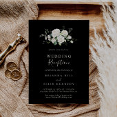 Moderne Elegante Ivoor Bloemen Huwelijksreceptie Kaart