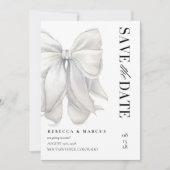 Moderne Elegante Ivoren Coquette Witte Boog Bruilo Save The Date (Voorkant)