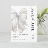 Moderne Elegante Ivoren Coquette Witte Boog Bruilo Save The Date (Staand voorkant)