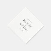 Moderne elegante juichen om bruiloft lief te hebbe servet (Hoek)