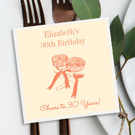 Moderne elegante juichen tot 30 jaar verjaardag se servet