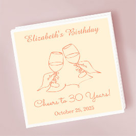 Moderne elegante juichen tot 30 jaar verjaardag se servet