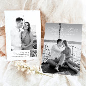 Moderne Elegante Kalligrafie 2 Foto QR Code Huweli Save The Date
