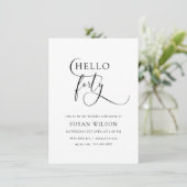 Moderne elegante kalligrafie 40e verjaardag kaart (Staand voorkant)