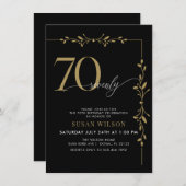 Moderne elegante kalligrafie 70e verjaardag kaart (Voorkant / Achterkant)