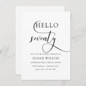 Moderne elegante kalligrafie 70ste verjaardag kaart (Voorkant / Achterkant)