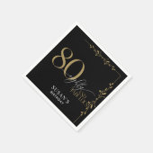 Moderne elegante kalligrafie 80ste verjaardag servet (Hoek)