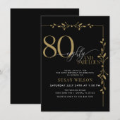 Moderne elegante kalligrafie 80ste verjaardag uitn kaart (Voorkant / Achterkant)