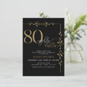 Moderne elegante kalligrafie 80ste verjaardag uitn kaart (Staand voorkant)