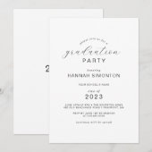 Moderne Elegante Kalligrafie Afstudeerfeest Kaart (Voorkant / Achterkant)