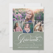 Moderne Elegante Kalligrafie Afstudeerfeest Kaart (Voorkant)