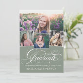 Moderne Elegante Kalligrafie Afstudeerfeest Kaart (Staand voorkant)