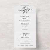 Moderne Elegante Kalligrafie All-in-One Trouwkaart All In One Uitnodiging (Binnen)