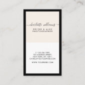 Moderne elegante kalligrafie Benoeming Verticaal Visitekaartje (Achterkant)