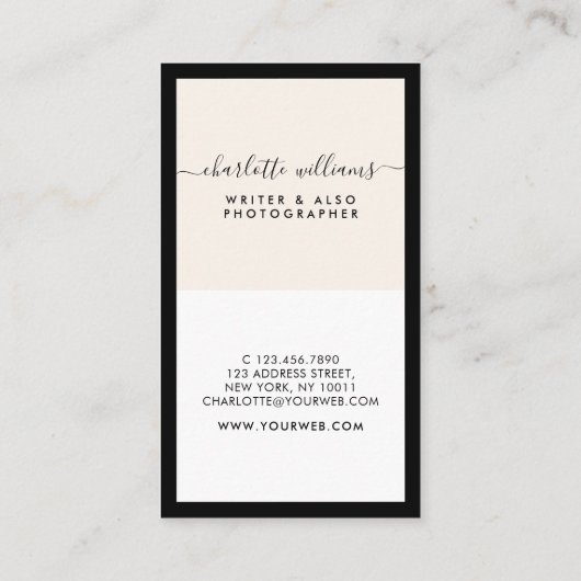 Moderne elegante kalligrafie Benoeming Verticaal Visitekaartje (Achterkant)