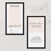 Moderne elegante kalligrafie Benoeming Verticaal Visitekaartje (Voorkant / Achterkant)