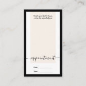 Moderne elegante kalligrafie Benoeming Verticaal Visitekaartje (Voorkant)