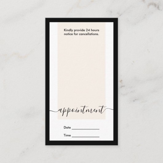 Moderne elegante kalligrafie Benoeming Verticaal Visitekaartje (Voorkant)