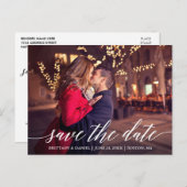 Moderne elegante kalligrafie bespaart de Datum fot Briefkaart (Voorkant / Achterkant)