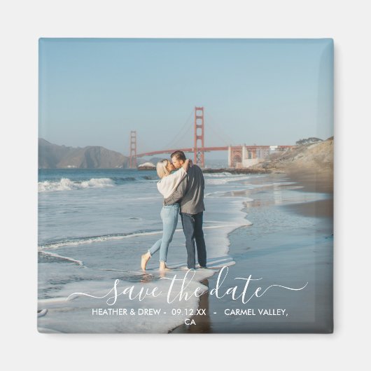 Moderne elegante kalligrafie bespaart de datum waa magneet (Voorkant)