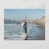 Moderne elegante kalligrafie bespaart de datumbrui briefkaart (Voorkant)