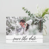 Moderne elegante kalligrafie Bewaar de datum Kaart (Staand voorkant)