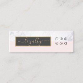 Moderne elegante kalligrafie Blush & Gray Loyalty Mini Visitekaartje